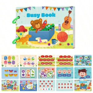 14 in 1 Montessori Busy Book for Toddlers with Reusable Stickers