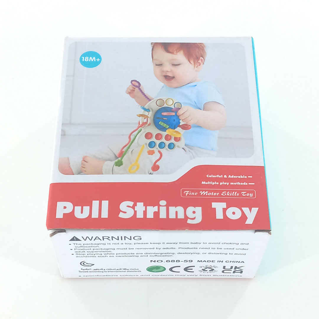 14cm Montessori Baby Pull String & Teether Octopus Sensory Toy