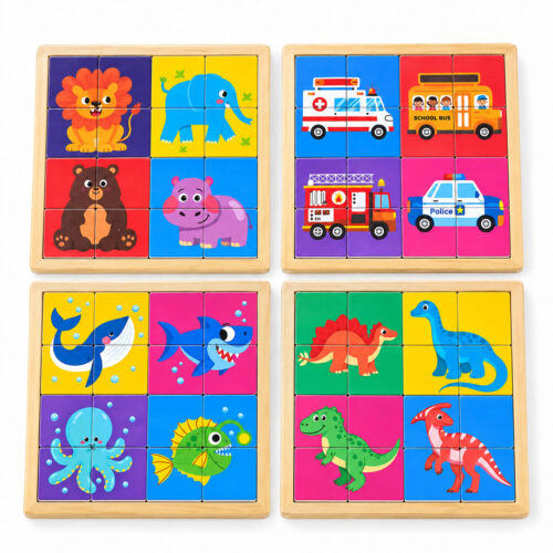 Montessori Double Sided Wooden Puzzle Board for Toddlers