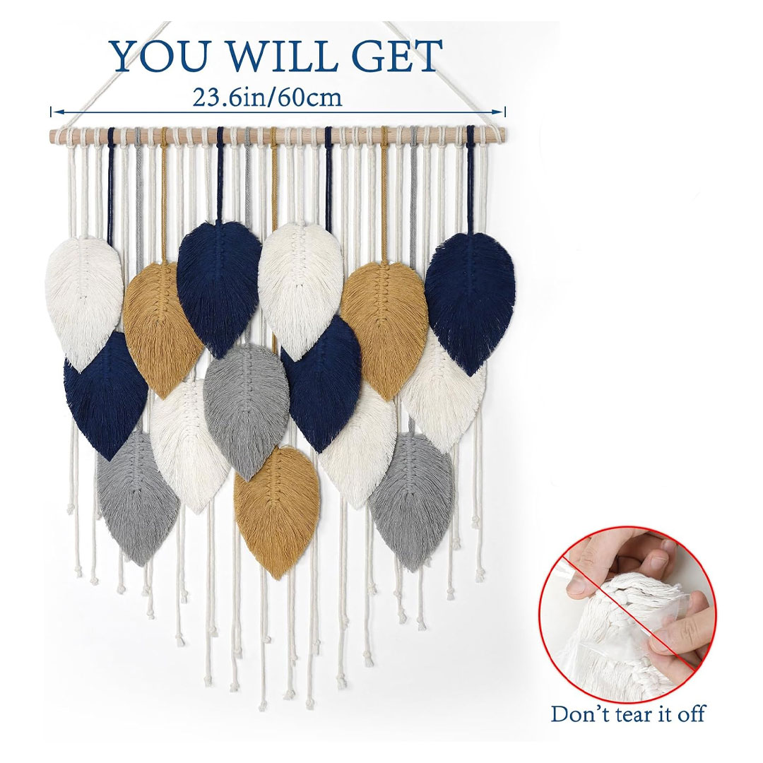 2140NGY-Navy-Grey-White-Brown-Macrame-Leaf-Wall-Hanging-60x80cm
