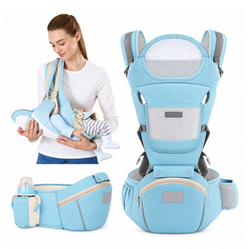 3 in 1 Ergonomic Baby Carrier with Hip Seat and Storage Pockets