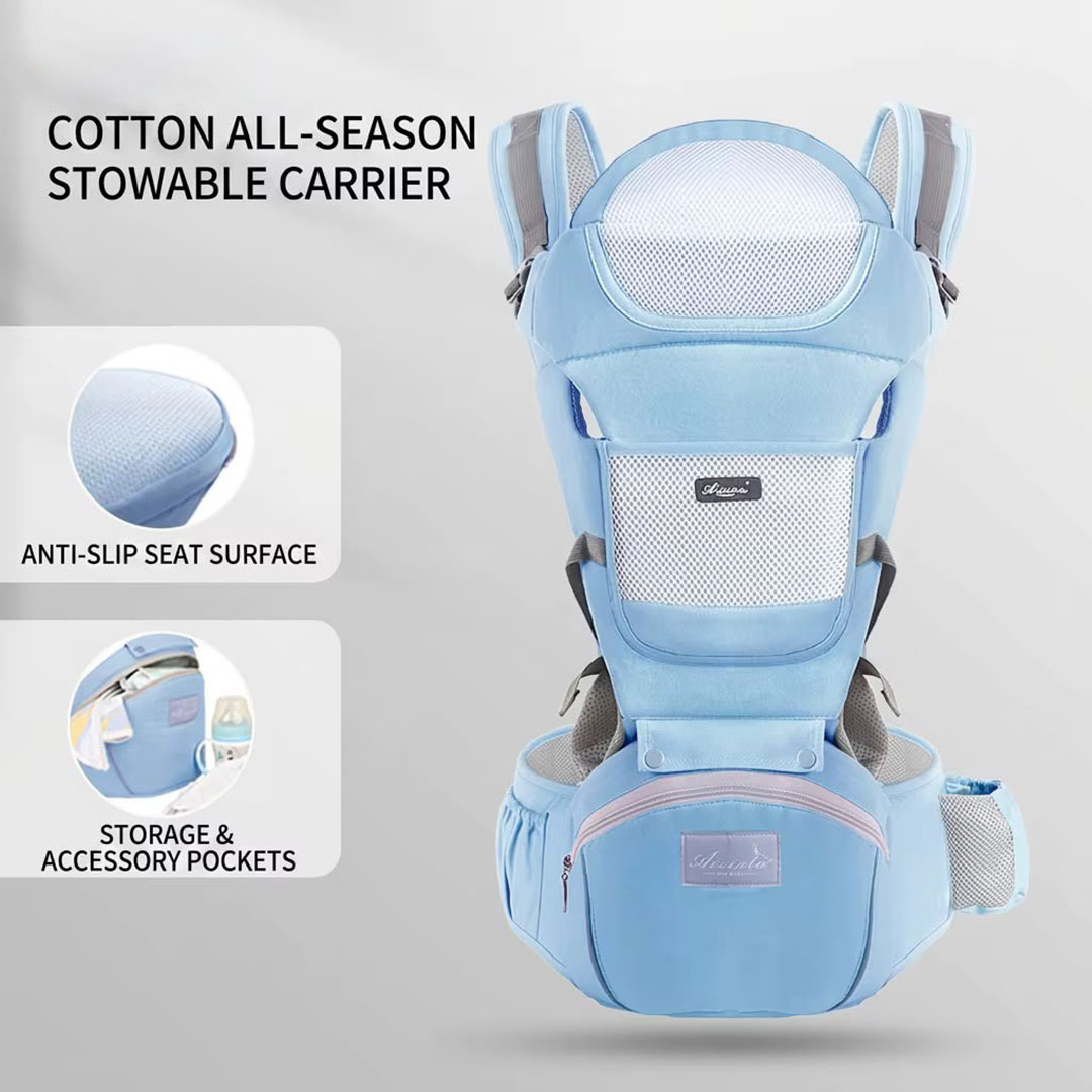 3 in 1 Ergonomic Baby Carrier with Hip Seat and Storage Pockets