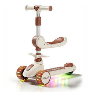 Foldable Kids Scooter with Seat and LED Light Up Wheels