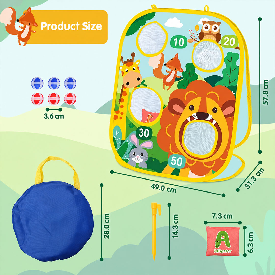 3 in 1 Sticky Dart Board and Bean Bag Toss Game Set for Kids