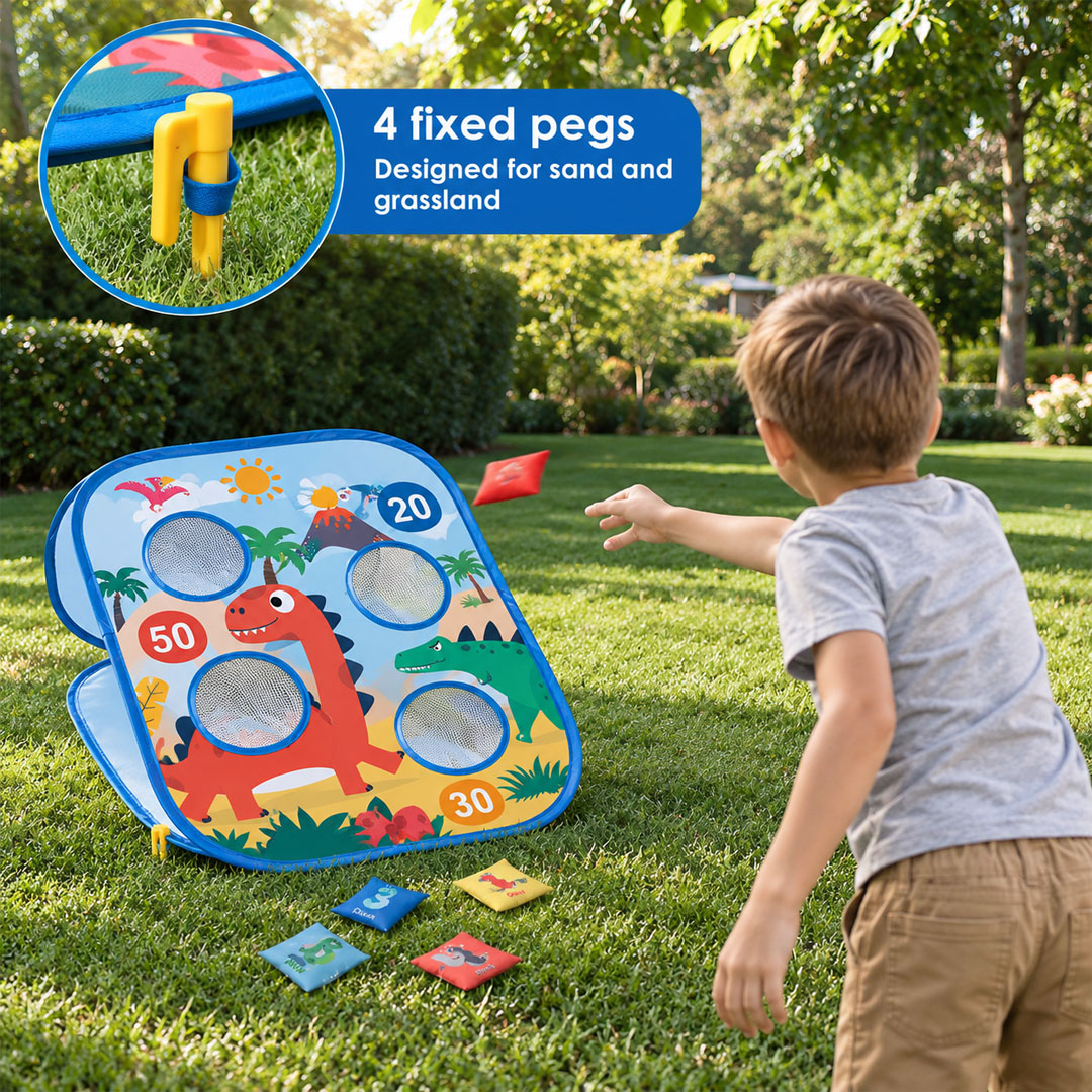 3 in 1 Sticky Dart Board and Bean Bag Toss Game Set for Kids