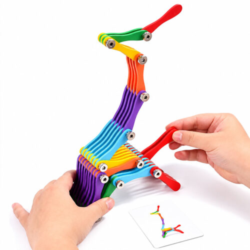 3D Wooden Folding Puzzle and Sensory Construction Toy