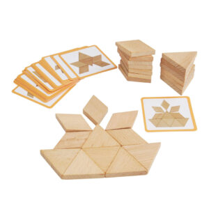 54-Piece-Wooden-Pattern-Blocks-Set-1 Wooden Pattern Blocks and Shape Puzzle Cards for Kids