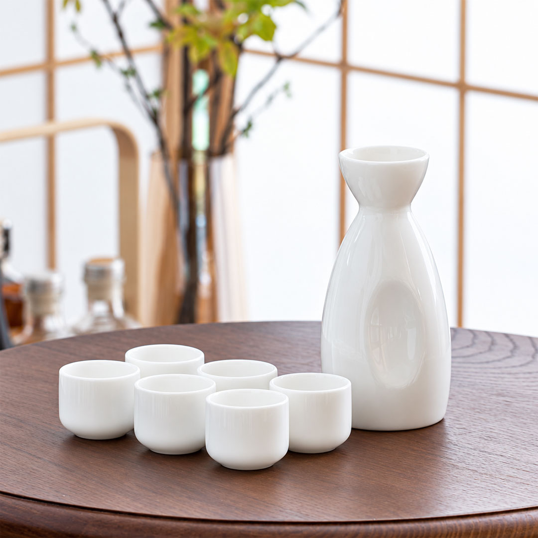 7pc Bone China Sake Set