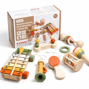 7pc Montessori Wooden Musical Instrument Toy Set