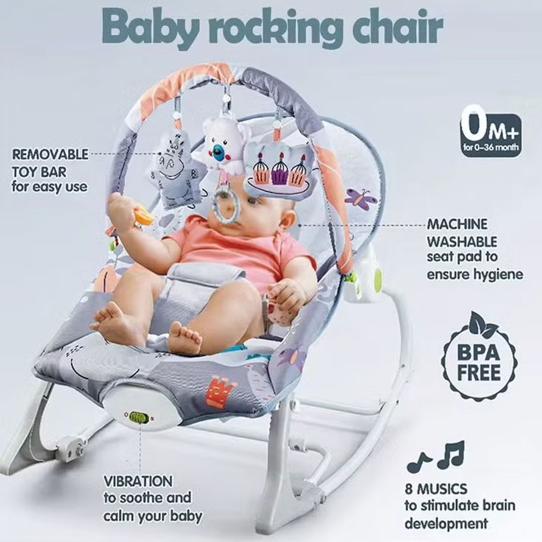 Baby Rocker and Bouncer with Toy Bar, Music and Vibration
