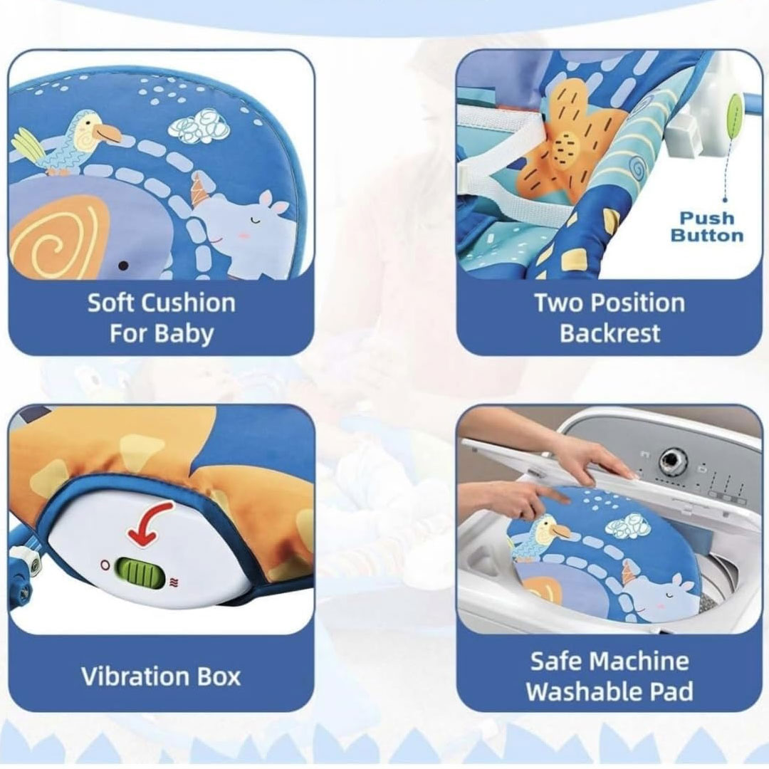 Baby Rocker and Bouncer with Toy Bar, Music and Vibration