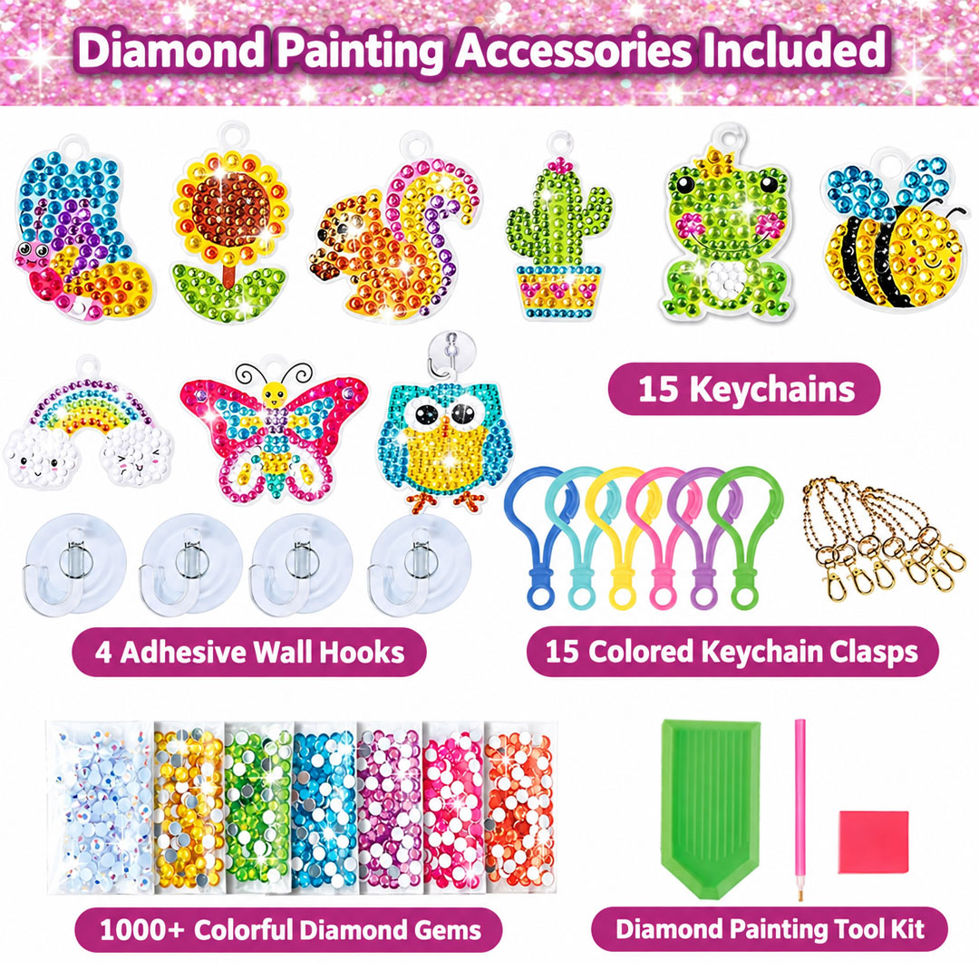 DIY Gem Keychain Making Kit for Kids