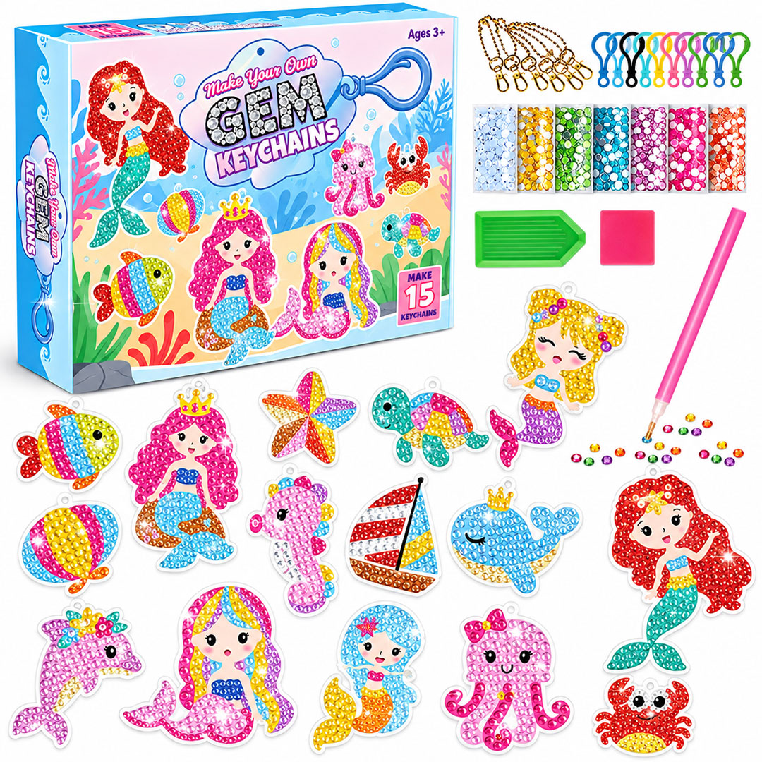 DIY Gem Keychain Making Kit for Kids