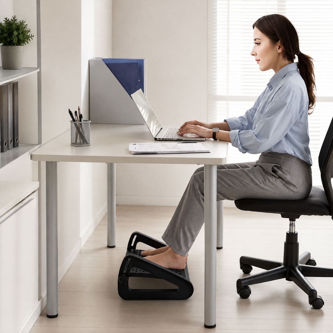 Under Desk Foot Rest with 6 Adjustable Heights