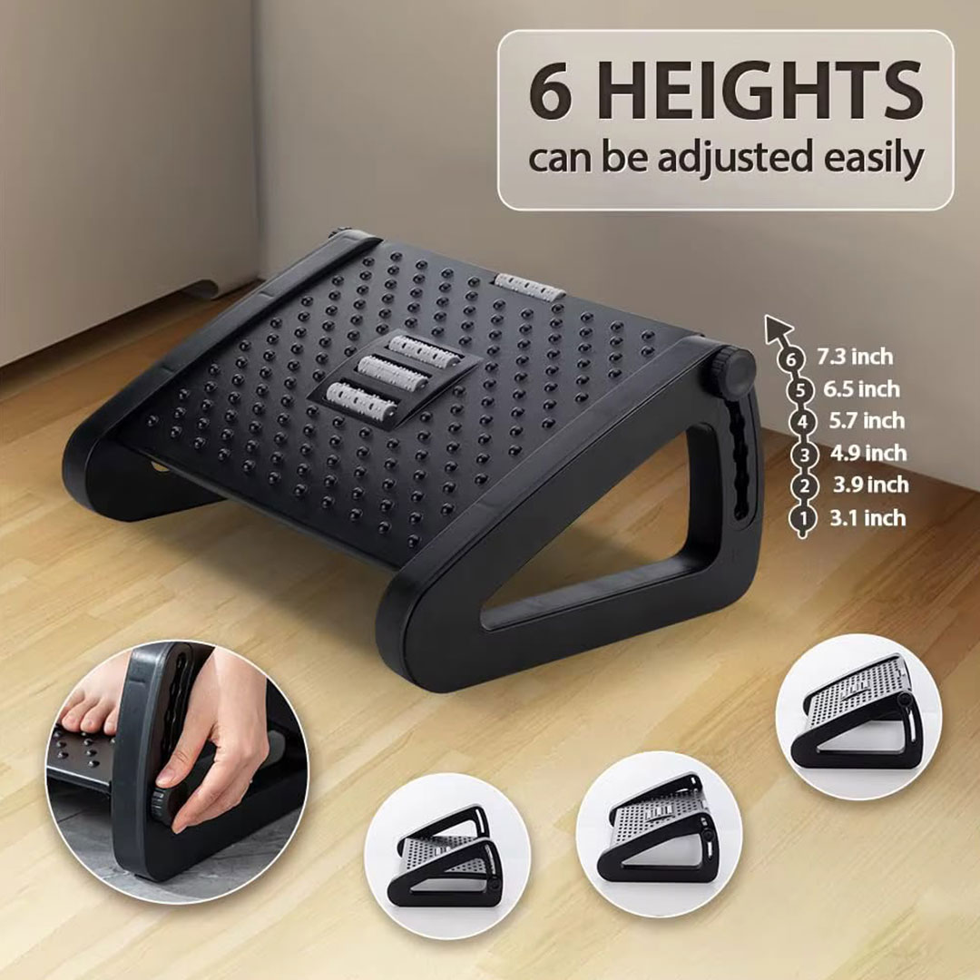 Under Desk Foot Rest with 6 Adjustable Heights