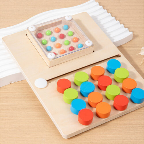 Montessori Wooden Color Matching Logic Slide Puzzle