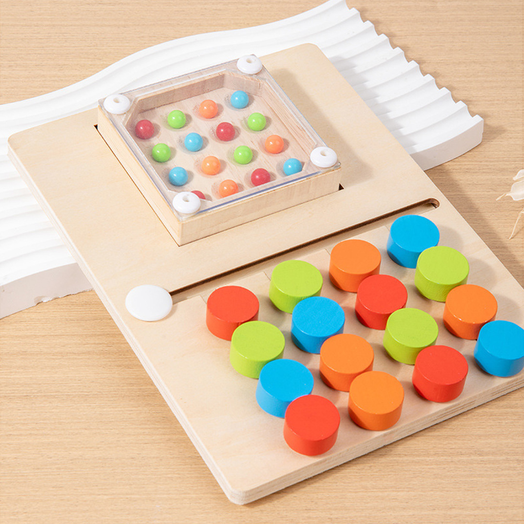 Montessori Wooden Color Matching Logic Slide Puzzle