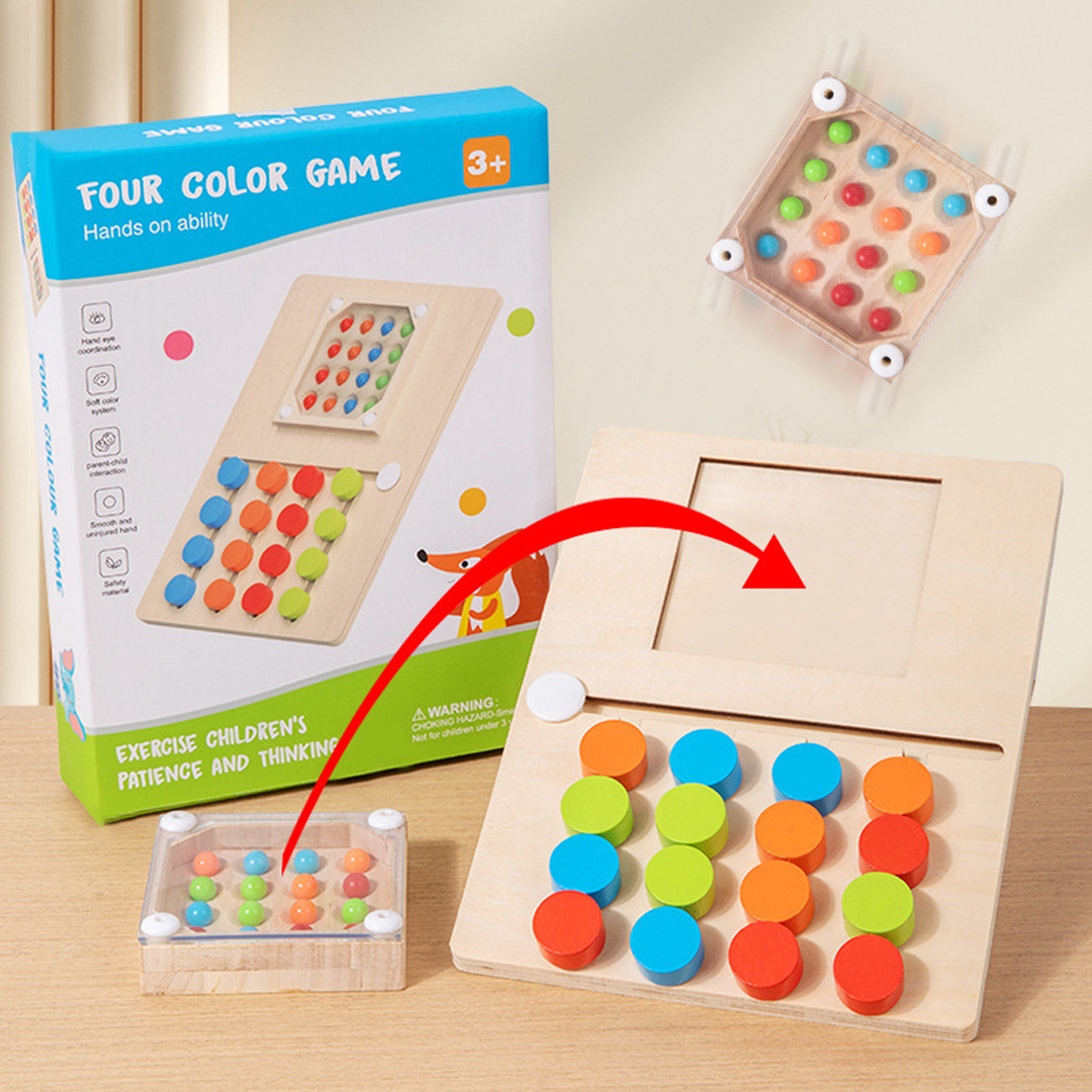 Montessori Wooden Color Matching Logic Slide Puzzle