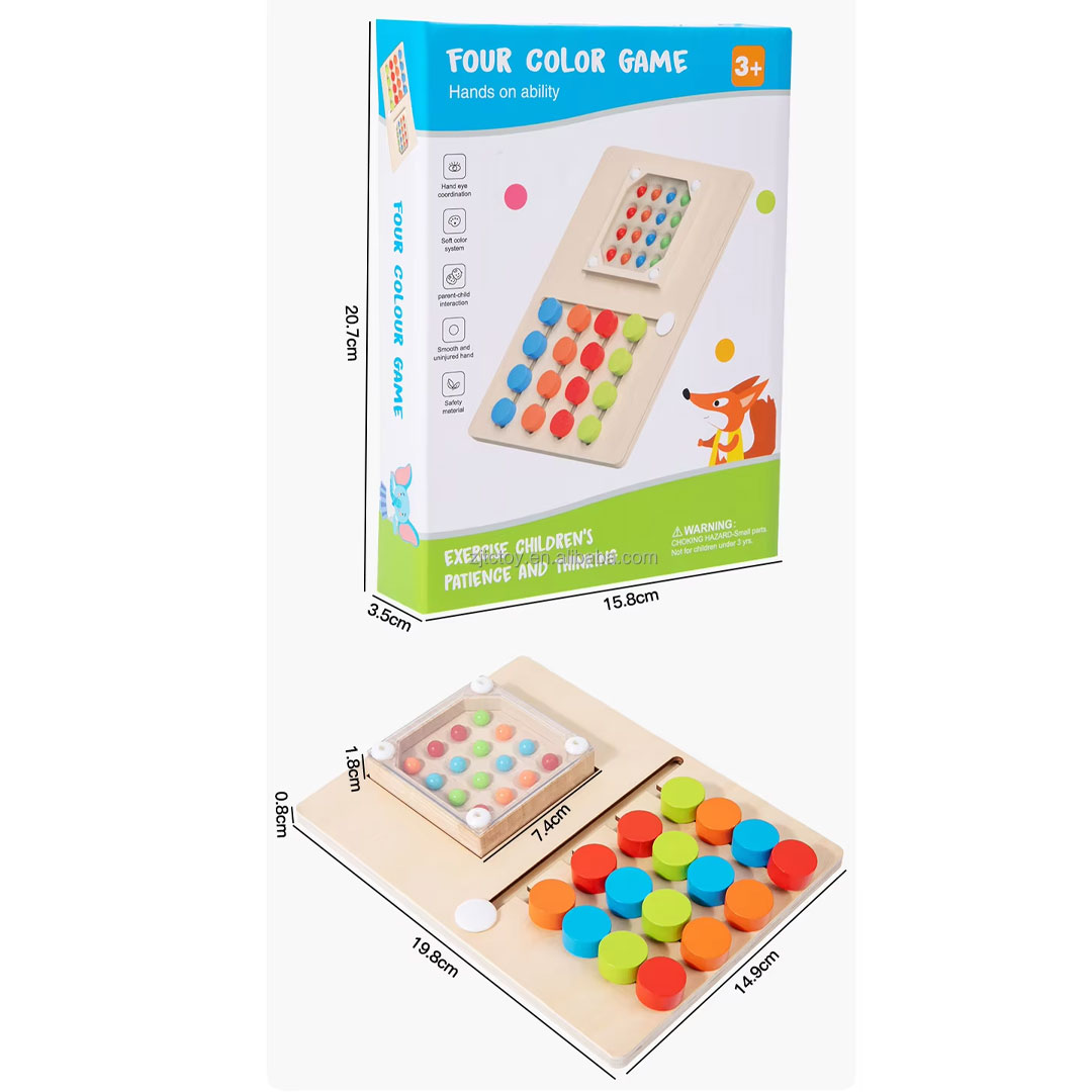 Montessori Wooden Color Matching Logic Slide Puzzle