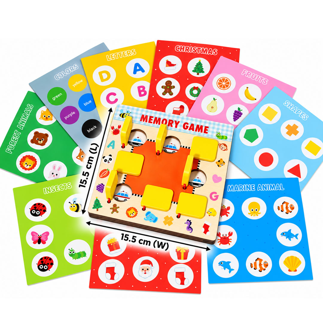 Montessori Wooden Flip and Match Memory Game for Kids