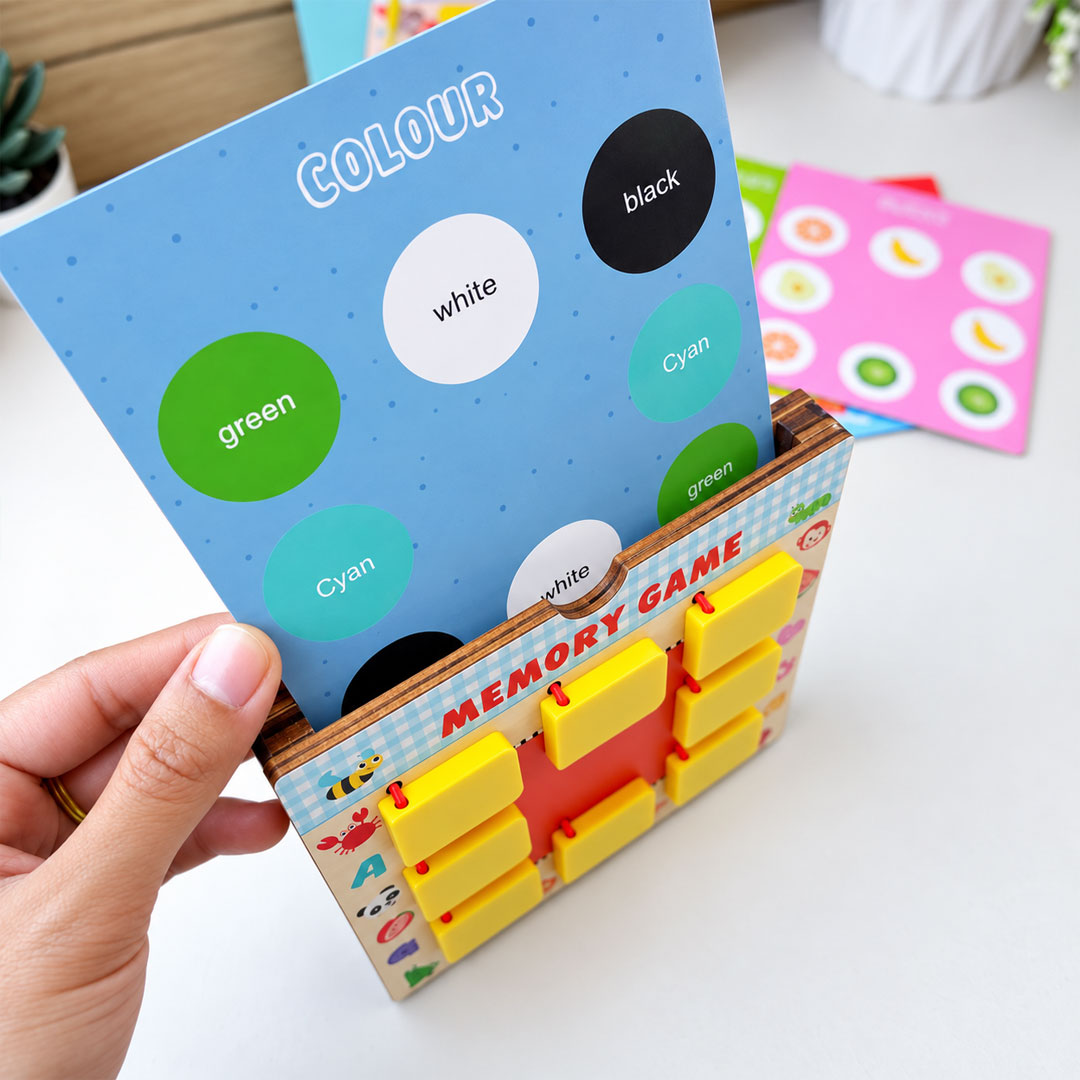 Montessori Wooden Flip and Match Memory Game for Kids