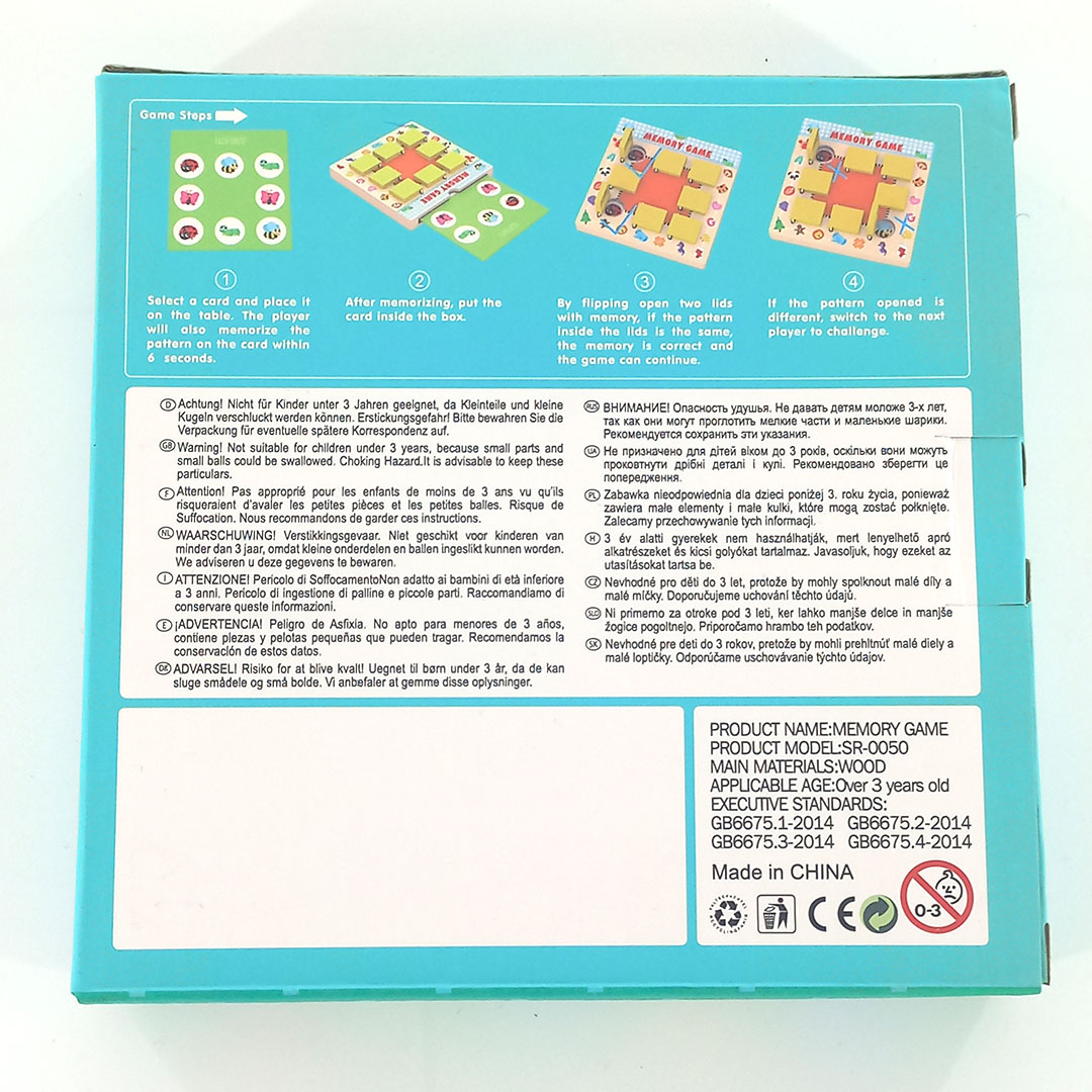 Montessori Wooden Flip and Match Memory Game for Kids