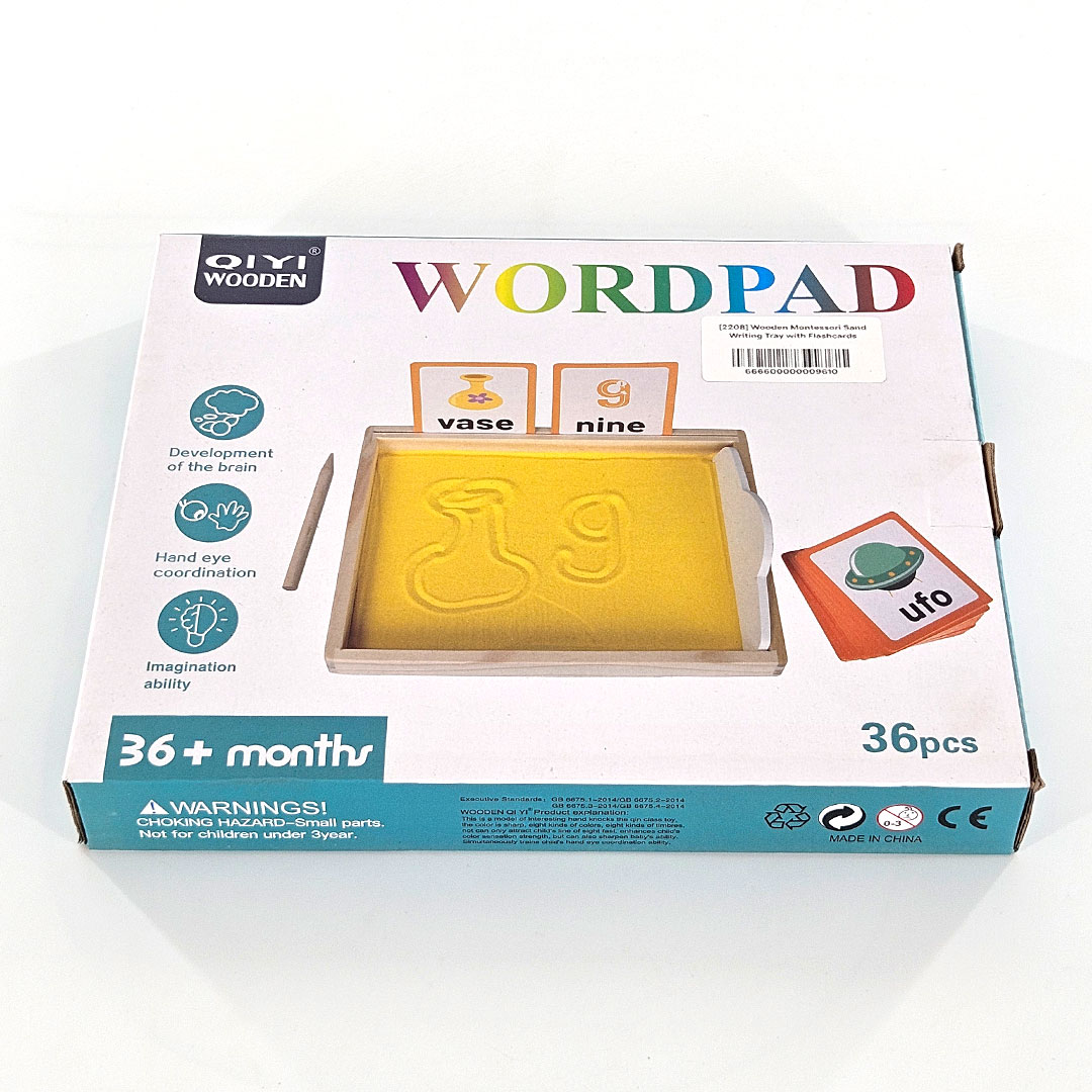Montessori Sand Writing Tray with 36 Letter and Number Cards