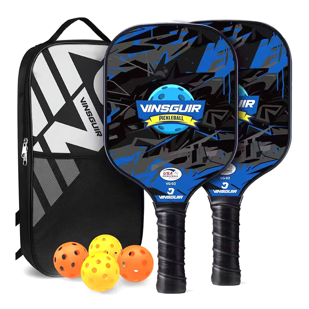 Vinsguir Pickleball Paddle Set with 2 Paddles, 4 Balls and Carry Bag