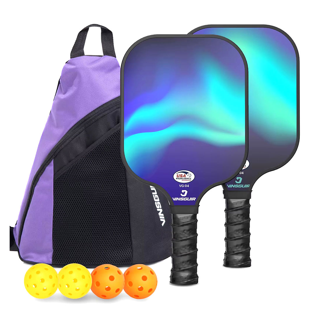 Vinsguir Pickleball Paddle Set with 2 Paddles, 4 Balls and Carry Bag