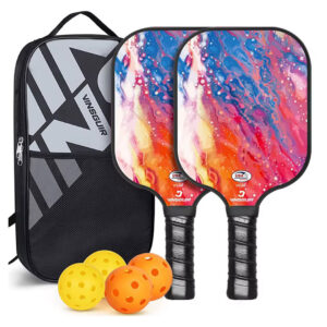Pickleball-Paddle-Set-3 Vinsguir Pickleball Paddle Set with 2 Paddles, 4 Balls and Carry Bag