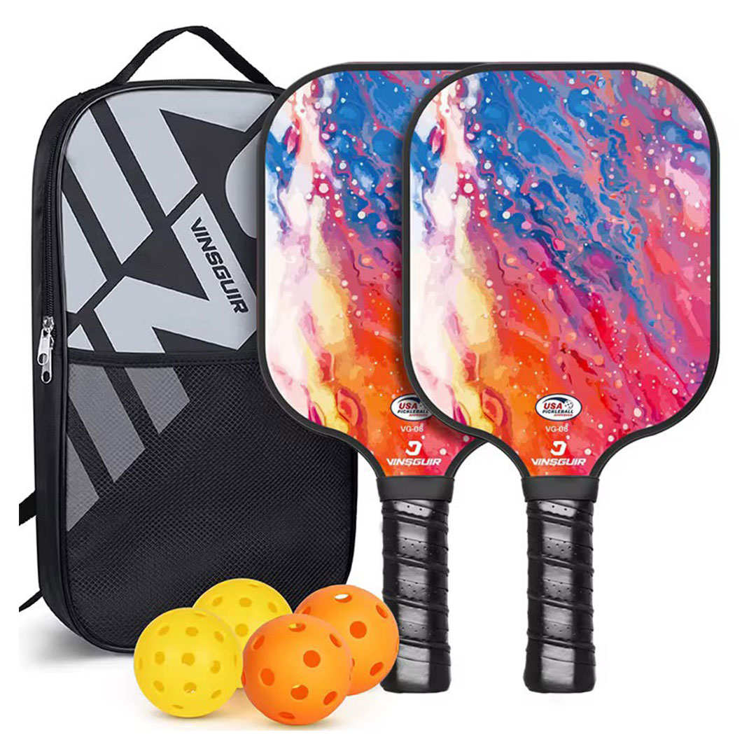 Vinsguir Pickleball Paddle Set with 2 Paddles, 4 Balls and Carry Bag