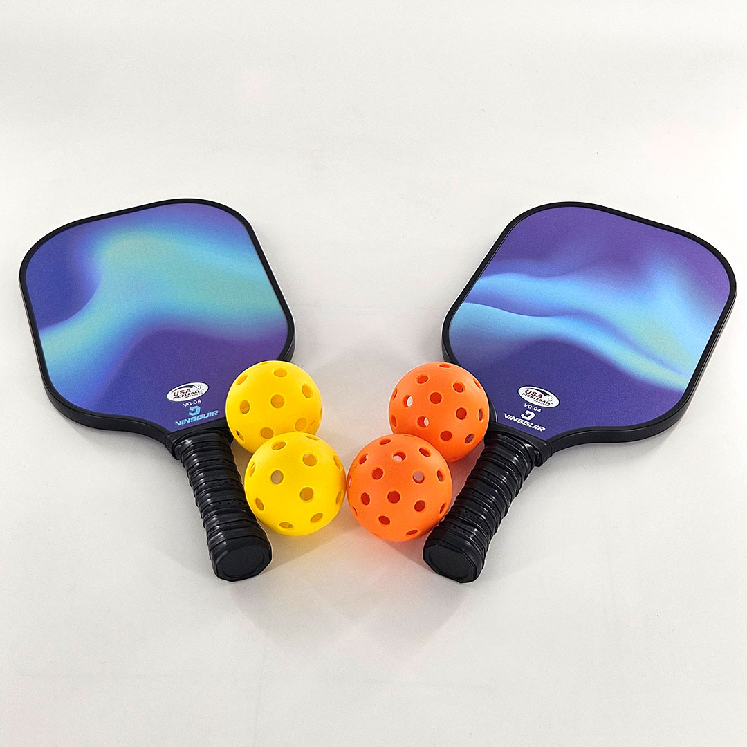 Vinsguir Pickleball Paddle Set with 2 Paddles, 4 Balls and Carry Bag