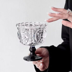 6pc 250ml Vintage Style Glass Dessert or Ice Cream Goblet Set