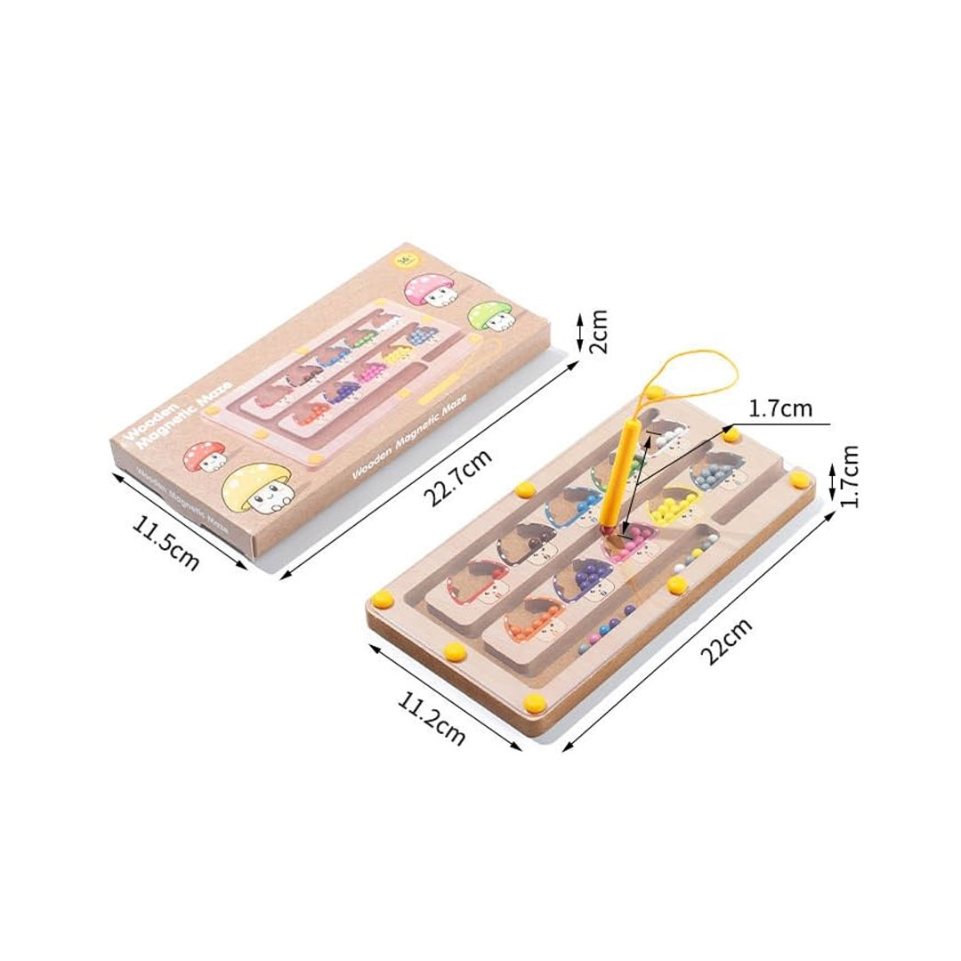 Wooden Magnetic Maze Bead Sorting and Counting Toy