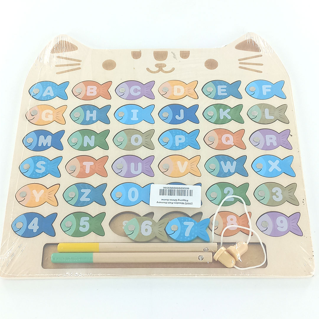 Wooden Alphabet and Number Matching Magnetic Fishing Game