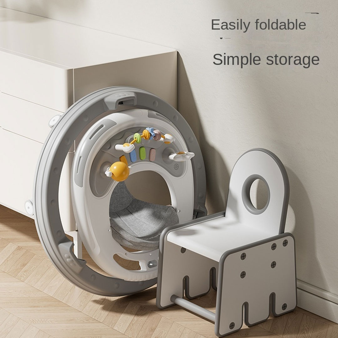 Height Adjustable Baby Walker with Musical Toy Tray