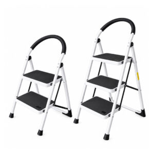 Folding Step Ladder with Handgrip & Anti-Slip Wide Steps
