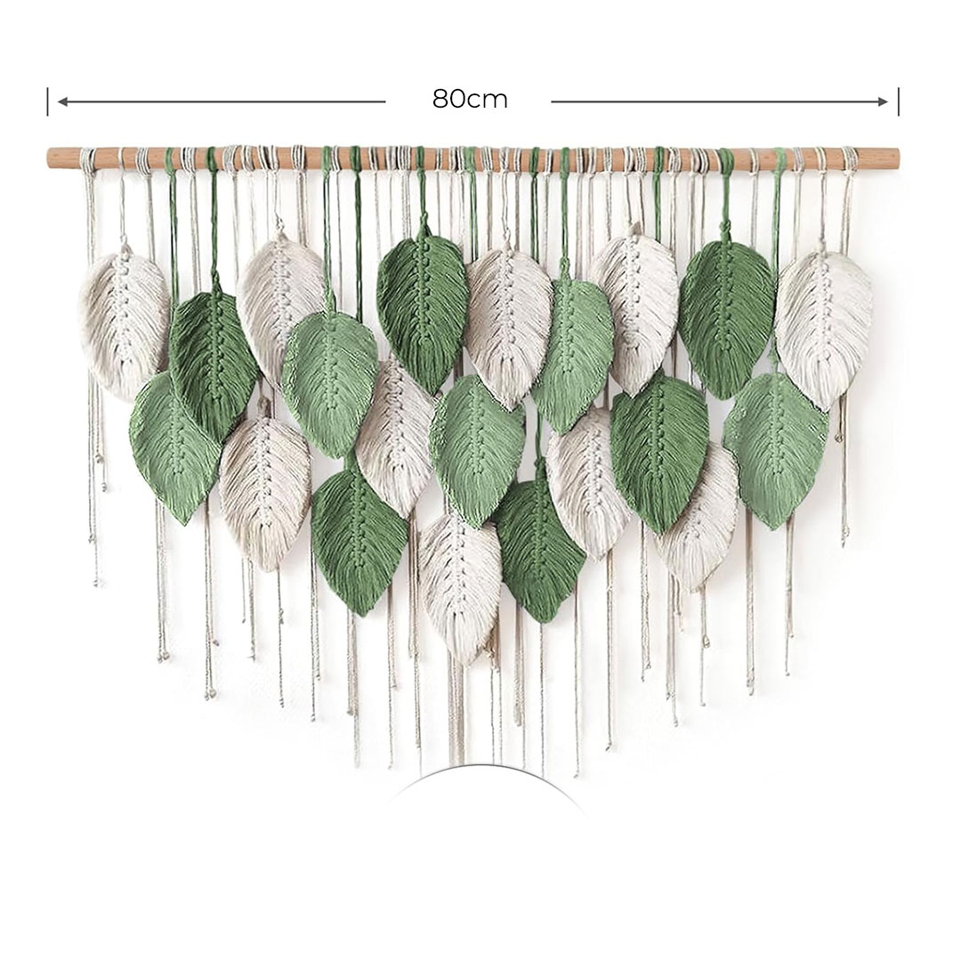 80x60cm Macrame Wall Hanging Leaf Design Wall Decor
