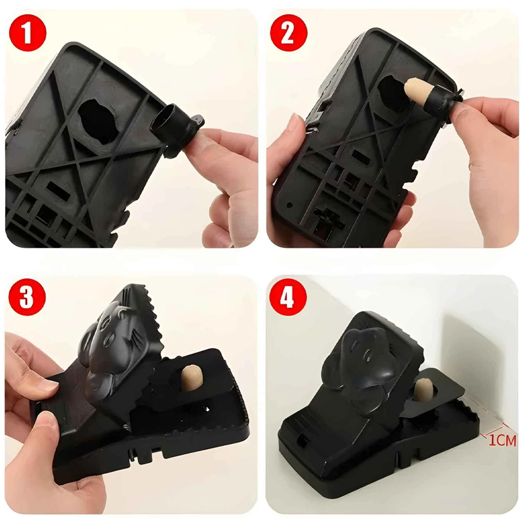 Reusable Plastic Snap Mouse Trap with Removable Bait Cup
