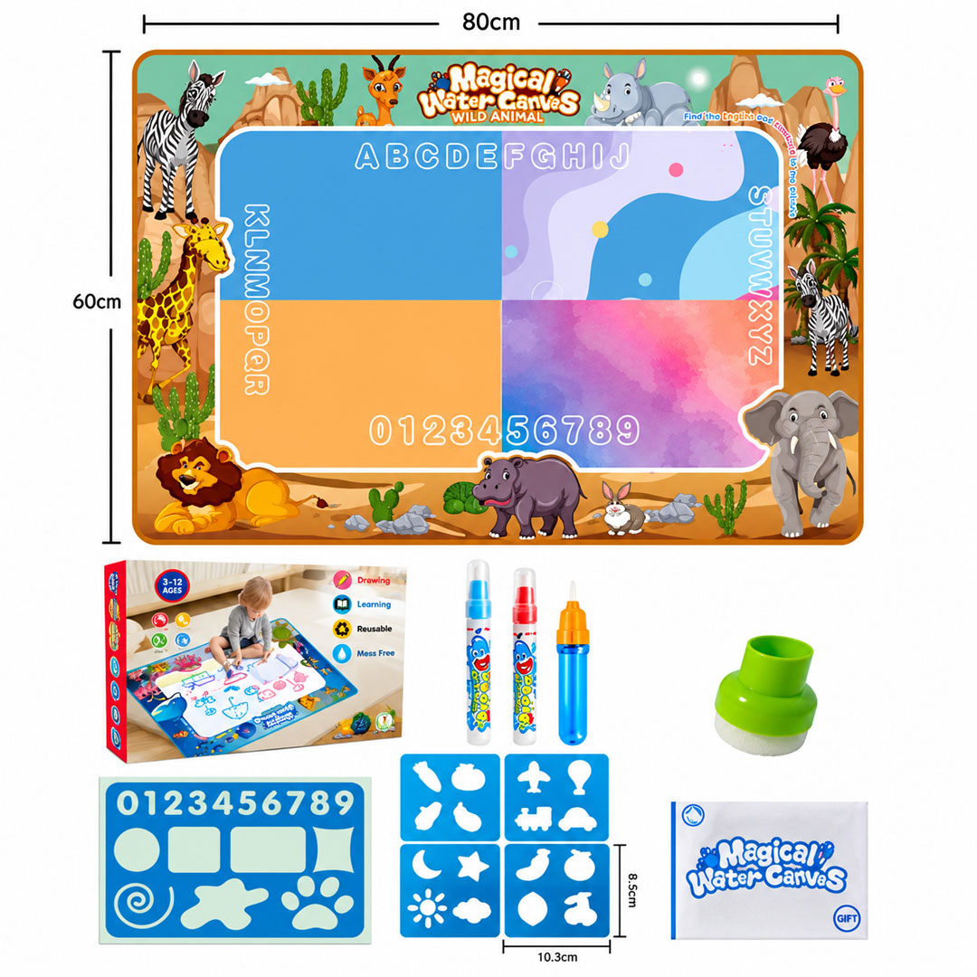 80x60cm Water Doodle Mat, Mess Free Drawing Mat for Kids