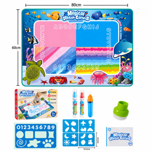 80x60cm Water Doodle Mat, Mess Free Drawing Mat for Kids